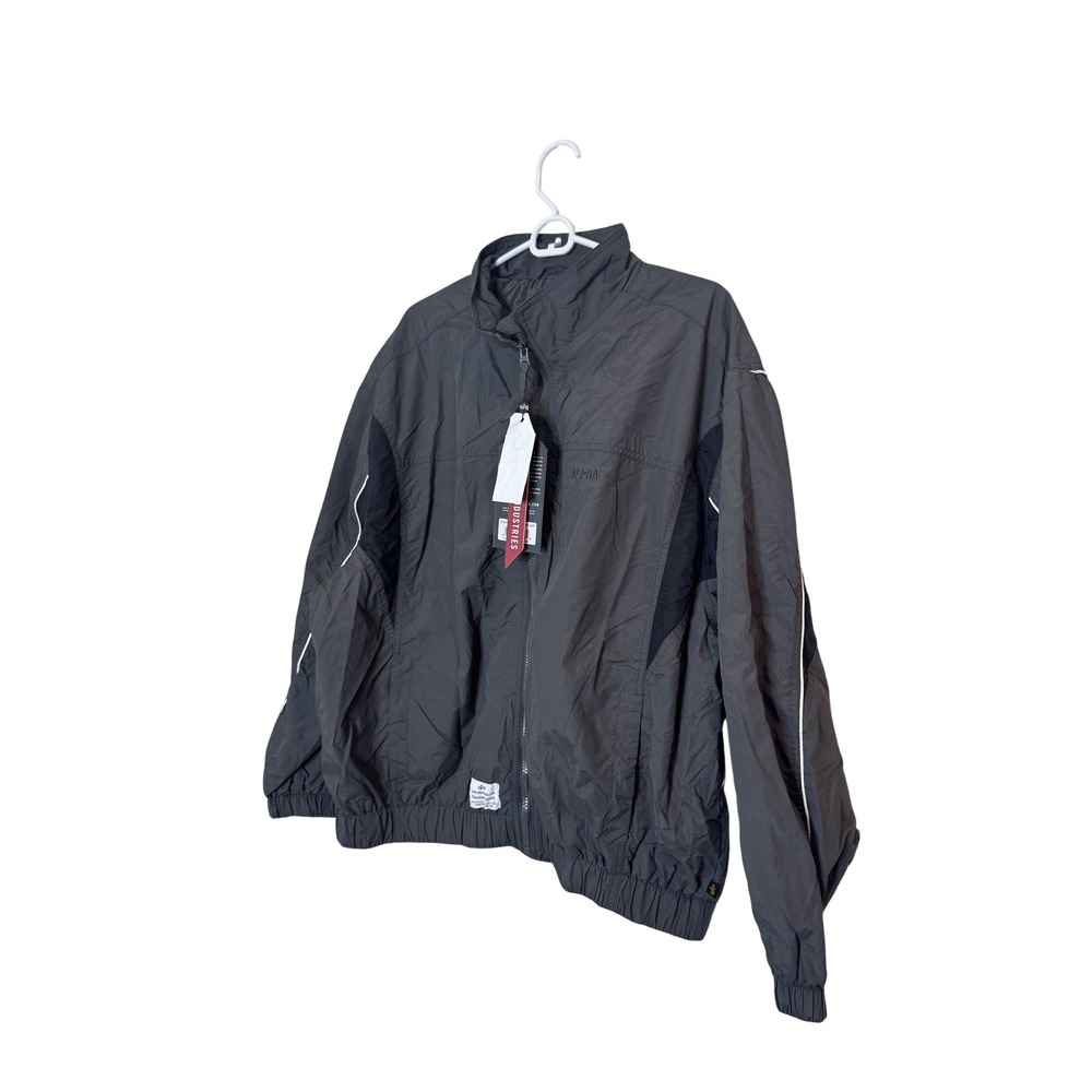 Alpha Industries‎ Track Jacket Mens Medium Gray Standard Cloth UO Windbreaker